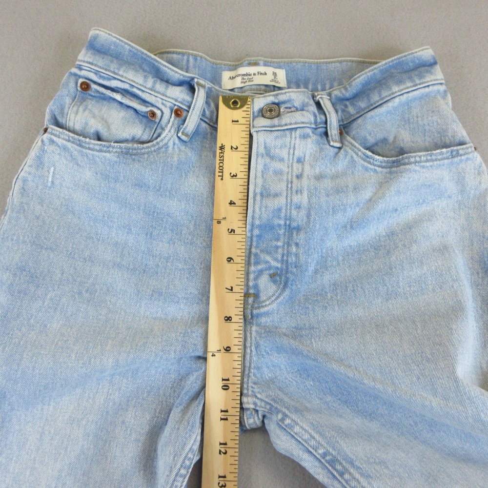 Abercrombie & Fitch Jeans Women 26/2S The Dad High Rise Light Blue Distressed - Picture 7 of 15
